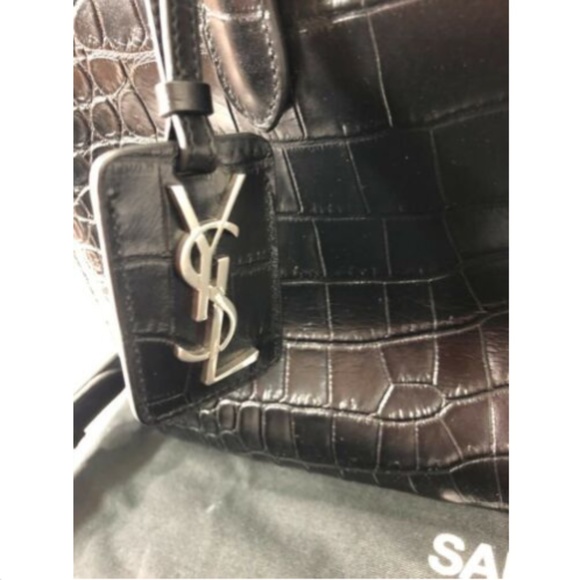 Yves Saint Laurent YSL Hand Bag Tote Purse Black - Picture 10 of 12